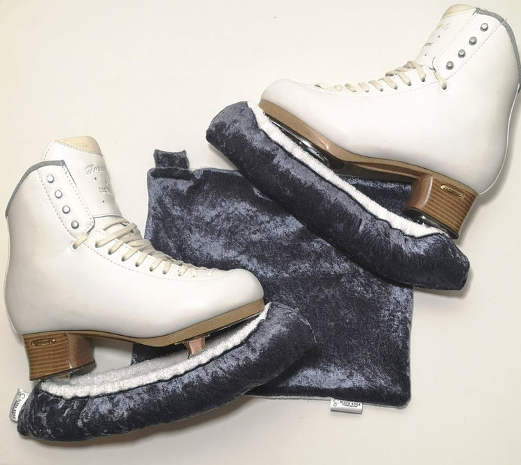 plain grey velvet ice skate soakers 