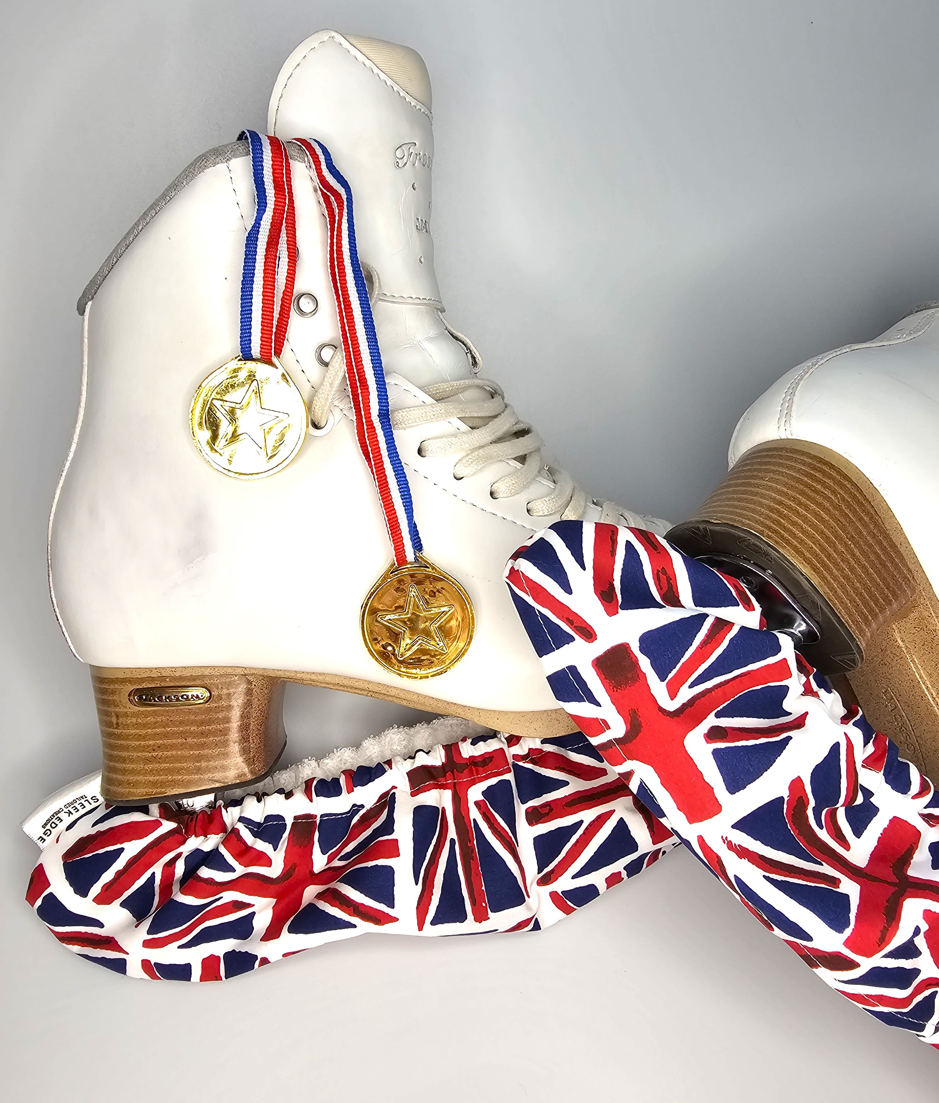 Union Jack Ice skate soakers, Flag Ice Skate soakers, Blade Covers